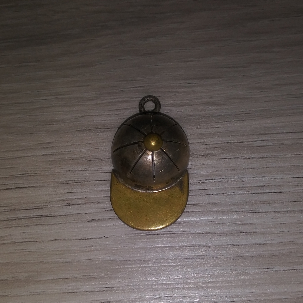 Vintage .925 Sterling Silver Baseball Sports Cap Pendant/Charm - 2 Toned